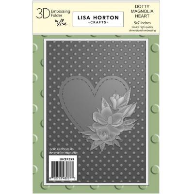 Lisa Horton Crafts Embossing Folder - Dotty Magnolia Heart